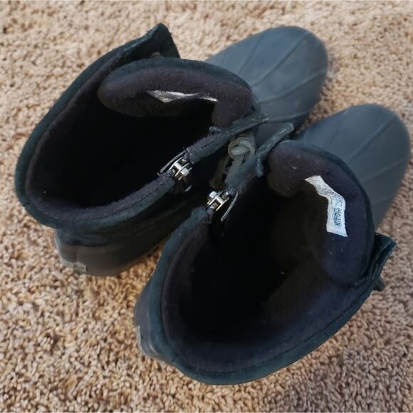 Sperry Saltwater suede Duck Boot Black Serpent Leather 11 - Picture 5 of 8